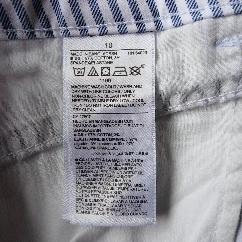 Old Navy Blue and White Pixie Chino Jeans for Effortless Style‎ Sz 10